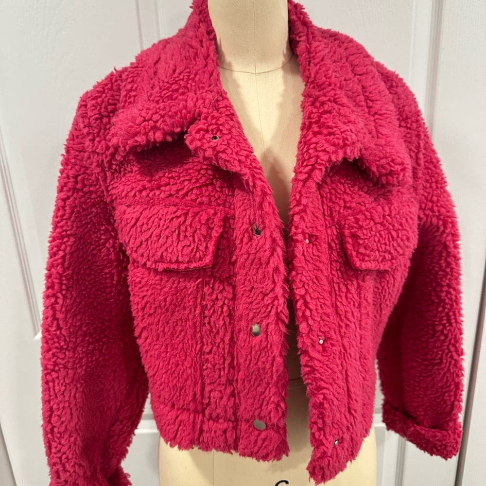 Love Tree Fuchsia Teddy Jacket